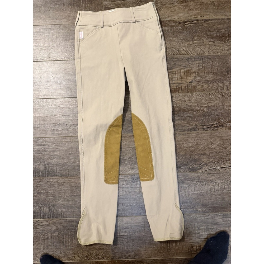 The Tailored Sportsman Size 22 Tan Knee Patch Zip Riding Breeches Jodhpurs